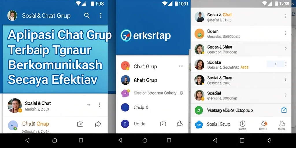 Tampilan antarmuka aplikasi Chat Grup F08 yang menarik dan fungsional.