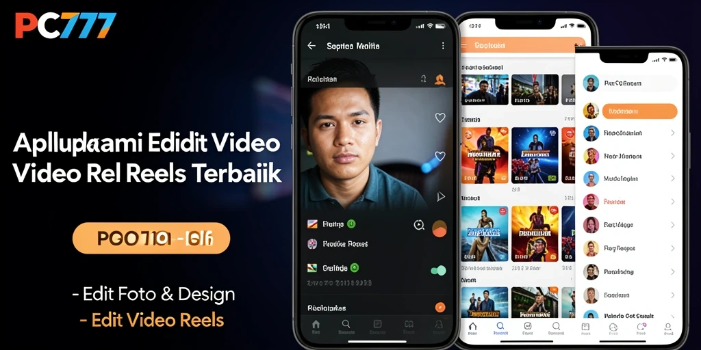 Tampilan antarmuka PC777 untuk pengeditan video reels yang sederhana dan efektif.