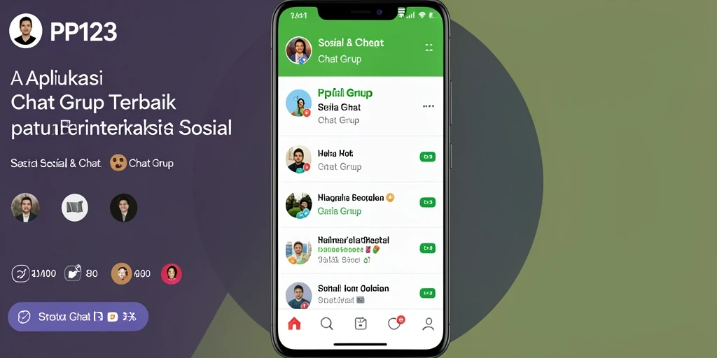 Tampilan antarmuka aplikasi PP123 untuk Chat Grup yang interaktif.