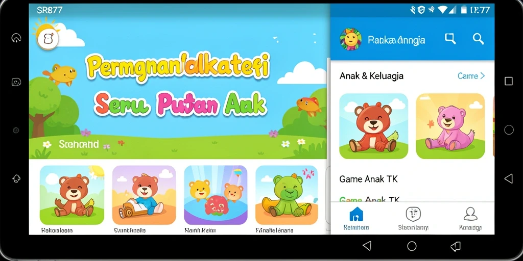 Antarmuka menarik dari permainan edukatif SR877 untuk anak-anak.