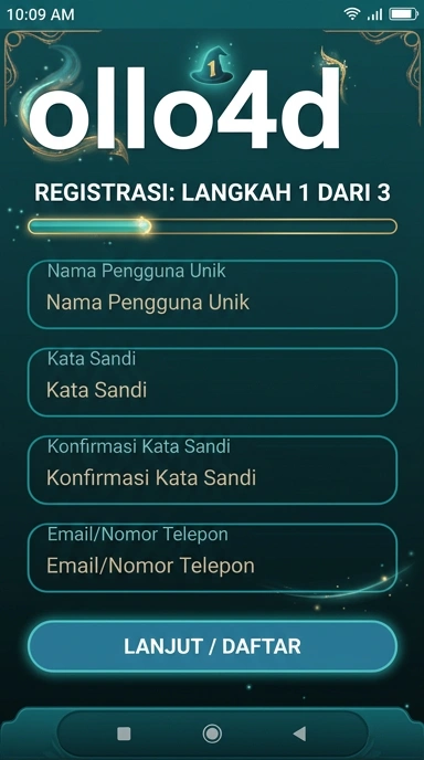 Tampilan halaman daftar ollo4d