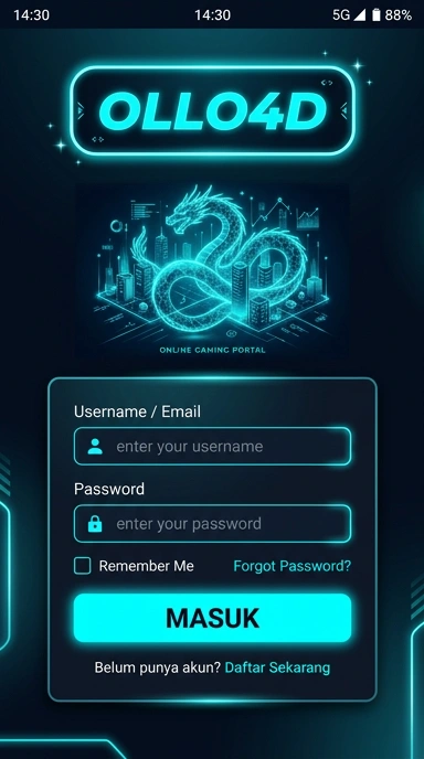 Tampilan halaman login ollo4d